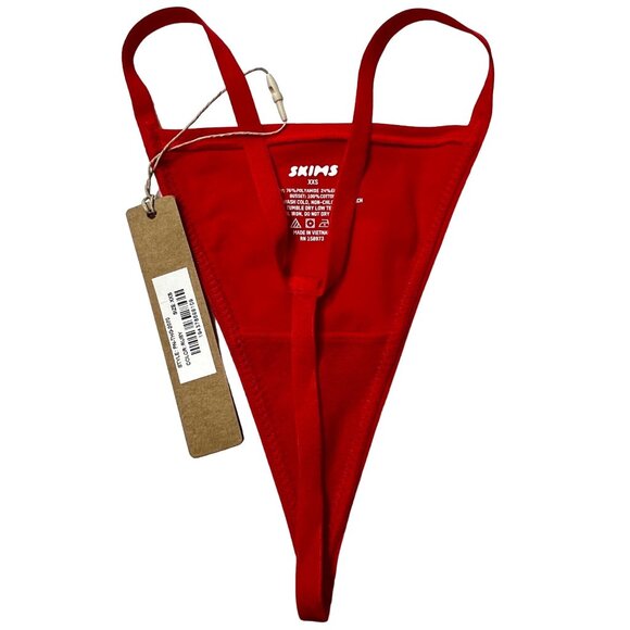 SKIMS Fits Everybody Crossover Bralette + T-String Thong Ruby XXS - Picture 9 of 13